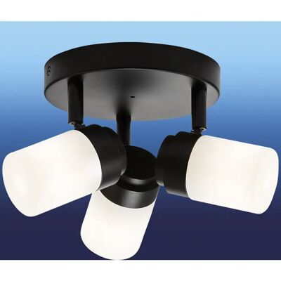 Knightsbridge G9 Triple Spotlight - Satin Glass - Matte Black - 230V Knightsbridge G9 Triple Spotlight - Satin Glass - Matte Black - 230V