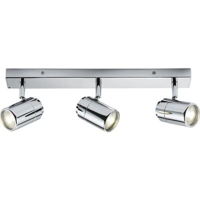 Knightsbridge Chrome GU10 Triple Bar Spotlight - 20W - IP44 Knightsbridge Chrome GU10 Triple Bar Spotlight - 20W - IP44