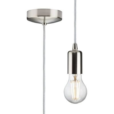 Knightsbridge Model 1.8 m Brushed Chrome Pendant Light - Pendant Light Knightsbridge Model 1.8 m Brushed Chrome Pendant Light - Pendant Light