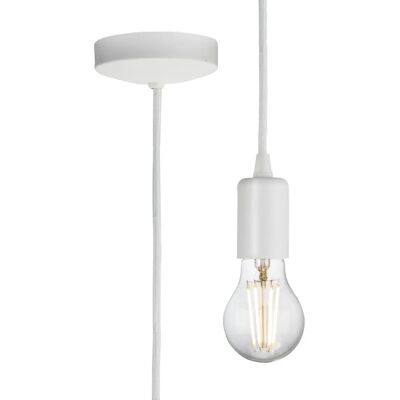 Set di Lampade a Sospensione Knightsbridge - 1,8m Bianco Opaco - Contemporaneo Set di Lampade a Sospensione Knightsbridge - 1,8m Bianco Opaco - Contemporaneo