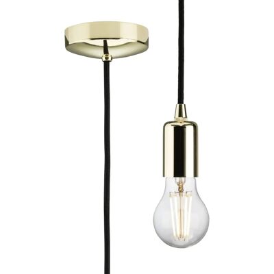 Knightsbridge Gold Pendant Set - E27, 1.8m, Dimmable - Pendant Light Knightsbridge Gold Pendant Set - E27, 1.8m, Dimmable - Pendant Light