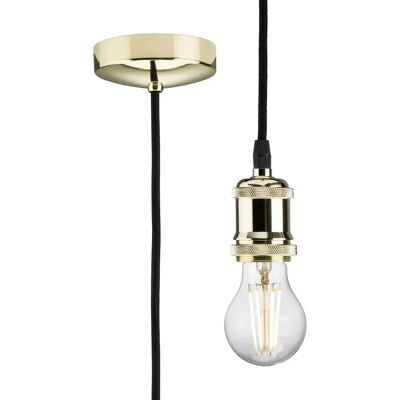 Knightsbridge Vintage E27 Pendant - 1.8m Steel - IP20 - 80W Knightsbridge Vintage E27 Pendant - 1.8m Steel - IP20 - 80W
