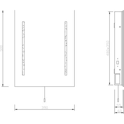 Knightsbridge Lighting - 500x390mm LED Mirror - IP44 - Dual Shaver Socket - LED Mirror Knightsbridge Lighting - 500x390mm LED Mirror - IP44 - Dual Shaver Socket - LED Mirror