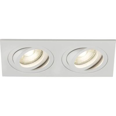 Knightsbridge - Ambar Twin Tilt Downlight Square White - Downlight Knightsbridge - Ambar Twin Tilt Downlight Square White - Downlight