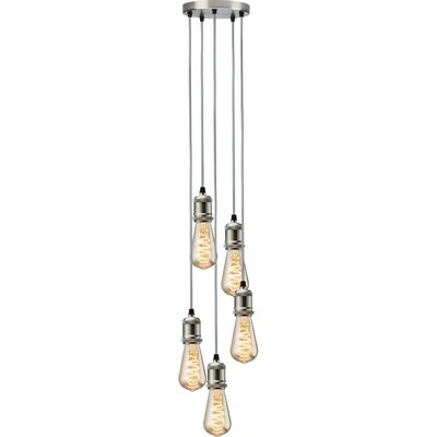 Knightsbridge Calla Vintage Pendant Light - 5 Lights - Brushed Chrome Knightsbridge Calla Vintage Pendant Light - 5 Lights - Brushed Chrome