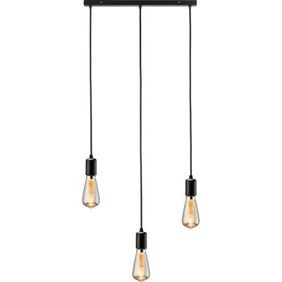 Knightsbridge Calla Pendant Lamp - 3 Light Modern Suspension - Black Knightsbridge Calla Pendant Lamp - 3 Light Modern Suspension - Black