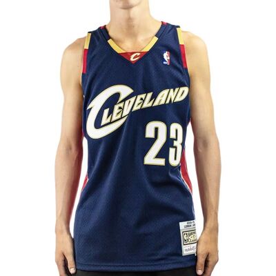 Mitchell & Ness Cleveland Cavaliers LeBron James Niebieski Koszykówka - Cały rok dla mężczyzn Mitchell & Ness Cleveland Cavaliers LeBron James Niebieski Koszykówka - Cały rok dla mężczyzn