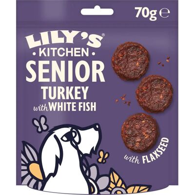 Lily's Kitchen Senior Hondentraktaties Kalkoen & Witvis - Natuurlijke hondenkoekjes Lily's Kitchen Senior Hondentraktaties Kalkoen & Witvis - Natuurlijke hondenkoekjes