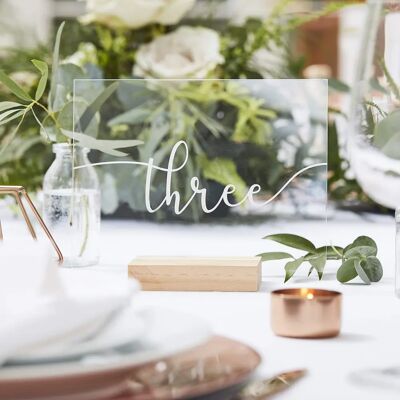 Ginger Ray 12 Tischkarten Transparent Acryl - Hochzeit Feier Ginger Ray 12 Tischkarten Transparent Acryl - Hochzeit Feier