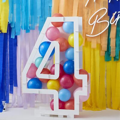 Support pour ballons numéro 4 de Ginger Ray - Décoration anniversaire blanc - Publicité Support pour ballons numéro 4 de Ginger Ray - Décoration anniversaire blanc - Publicité
