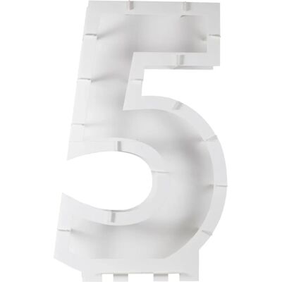 Ginger Ray - Nummer 5 Ballonstandaard - Witte Verjaardagsversiering Ginger Ray - Nummer 5 Ballonstandaard - Witte Verjaardagsversiering