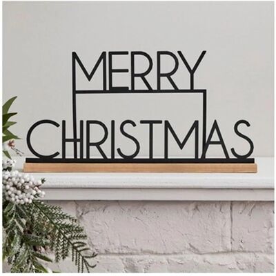 Ginger Ray - Merry Christmas Aufsteller - noir - 36cm - Decorative standee - Publicité Ginger Ray - Merry Christmas Aufsteller - noir - 36cm - Decorative standee - Publicité