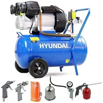 Hyundai HY3050V 50 Litre Portable Air Compressor - 3HP, 116psi, 14CFM Hyundai HY3050V 50 Litre Portable Air Compressor - 3HP, 116psi, 14CFM