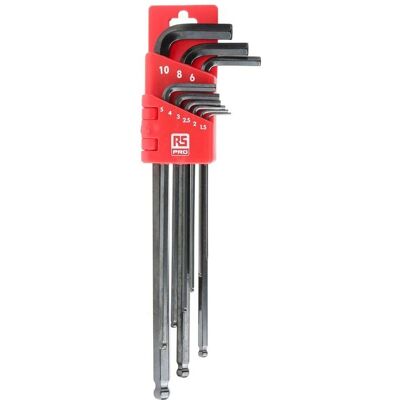 RS PRO Inbusschlüssel-Set - 9 Stück, Metrisch, Extra Langer Griff RS PRO Inbusschlüssel-Set - 9 Stück, Metrisch, Extra Langer Griff
