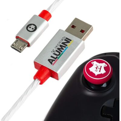 Harry Potter - Kabel micro-USB LED i Podpórki kciuka dla PS4/Xbox - 1,5m Harry Potter - Kabel micro-USB LED i Podpórki kciuka dla PS4/Xbox - 1,5m