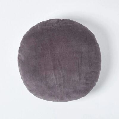 Coussin en velours de coton gris foncé Homescapes - Coussin - Publicité Coussin en velours de coton gris foncé Homescapes - Coussin - Publicité