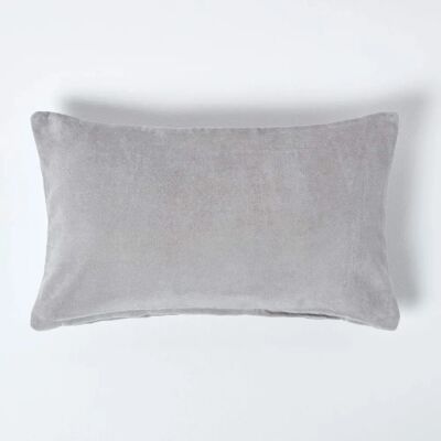 Homescapes Luxus Silber-Grau Baumwoll-Samt Kissenbezug 30 x 50 cm - Kissenbezug Homescapes Luxus Silber-Grau Baumwoll-Samt Kissenbezug 30 x 50 cm - Kissenbezug