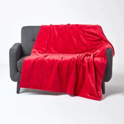 Homescapes Red Velvet Quilted Throw - Throw Blanket Homescapes Red Velvet Quilted Throw - Throw Blanket