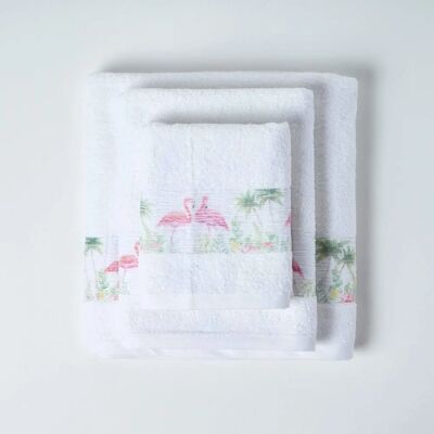 Homescapes Weiß Flamingo Handtuch - Handtuch Homescapes Weiß Flamingo Handtuch - Handtuch