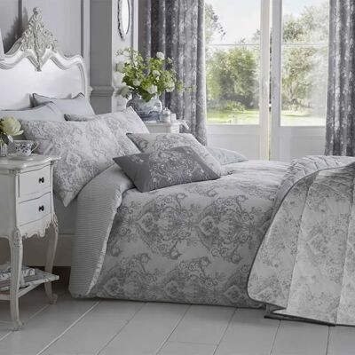 Homescapes Grey Super King French Toile Duvet Cover Homescapes Grey Super King French Toile Duvet Cover
