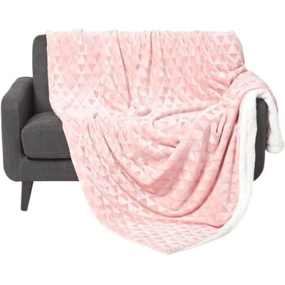 Homescapes Zierdecke in Blush Pink mit Geometrischem Dreiecksmuster Homescapes Zierdecke in Blush Pink mit Geometrischem Dreiecksmuster