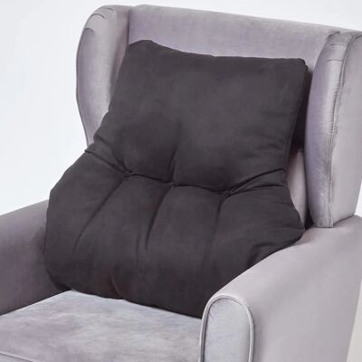 Homescapes Schwarzes Faux-Suede Lumbalkissen - Lumbalstütze Homescapes Schwarzes Faux-Suede Lumbalkissen - Lumbalstütze