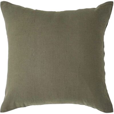 Homescapes Khaki Green Linen Pillowcase - Euro 60x60cm Homescapes Khaki Green Linen Pillowcase - Euro 60x60cm