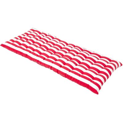 Homescapes Red Stripe Bench Cushion - 2 Seater Outdoor Indoor Homescapes Red Stripe Bench Cushion - 2 Seater Outdoor Indoor