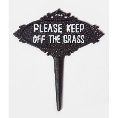 Homescapes Black Metal Please Keep Off The Grass Garden Sign - Garden Sign Homescapes Black Metal Please Keep Off The Grass Garden Sign - Garden Sign