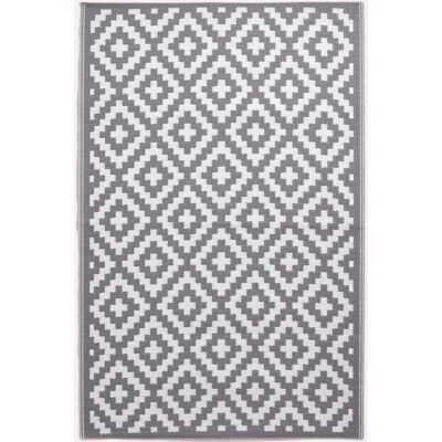 Homescapes Zoe Geometric White & Grey Outdoor Rug - Outdoor Rug - Publicité Homescapes Zoe Geometric White & Grey Outdoor Rug - Outdoor Rug - Publicité