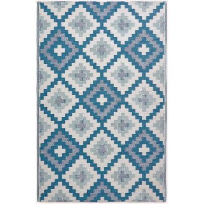 Tapis d'extérieur bleu Homescapes - Motif Aztec Imperméable 120x180cm - Publicité Tapis d'extérieur bleu Homescapes - Motif Aztec Imperméable 120x180cm - Publicité