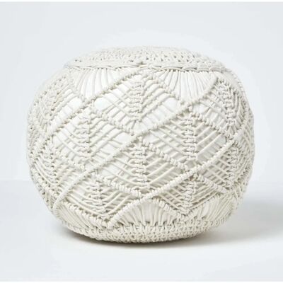 Homescapes Natural Macrame Pouffe - Pouffe Homescapes Natural Macrame Pouffe - Pouffe