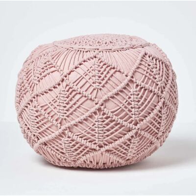Homescapes Zartrosa Makramee Hocker - Hocker Homescapes Zartrosa Makramee Hocker - Hocker