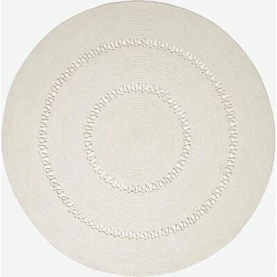 Homescapes Natural Crochet Braided Rug - Round 120cm Homescapes Natural Crochet Braided Rug - Round 120cm