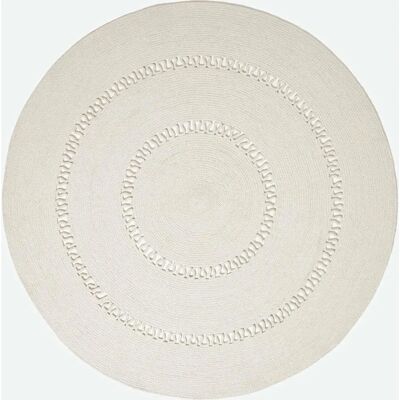 Homescapes Natural Crochet Braided Rug 150cm Round - Rug Homescapes Natural Crochet Braided Rug 150cm Round - Rug