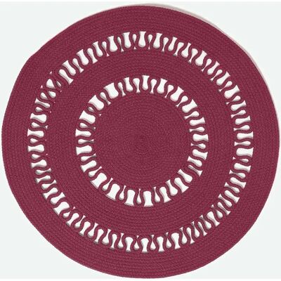 Homescapes Plum Crochet Braided Rug - Rug Homescapes Plum Crochet Braided Rug - Rug
