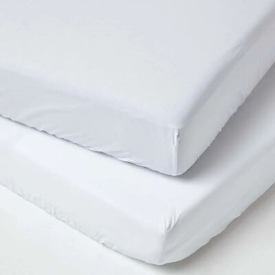 Homescapes White Egyptian Cotton Cot Fitted Sheets - Bed Linen Homescapes White Egyptian Cotton Cot Fitted Sheets - Bed Linen