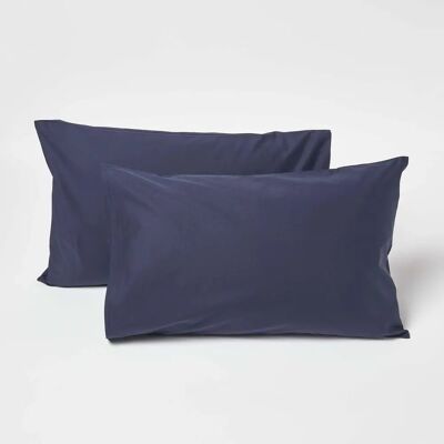Homescapes Navy Cotton Kids Pillowcases - Kids Pillowcases Homescapes Navy Cotton Kids Pillowcases - Kids Pillowcases