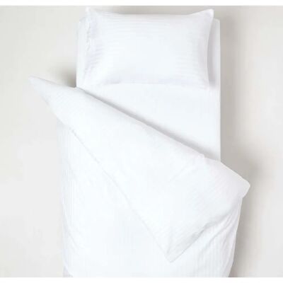 Conjunto de Fronha e Edredom Homescapes Branco Listrado para Berço Conjunto de Fronha e Edredom Homescapes Branco Listrado para Berço