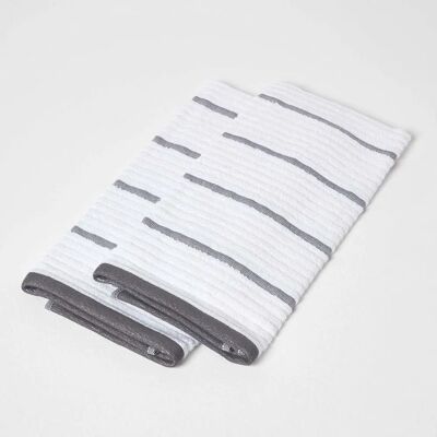 Homescapes Steel Grey Cotton Tea Towel Set of Two - Tea Towel Homescapes Steel Grey Cotton Tea Towel Set of Two - Tea Towel