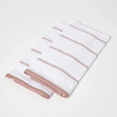 Homescapes Terracotta Cotton Tea Towel Set of Two - Tea Towel Set Homescapes Terracotta Cotton Tea Towel Set of Two - Tea Towel Set