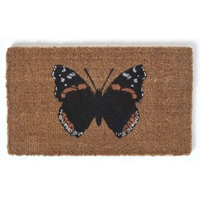 Homescapes Red Admiral Butterfly Coir Non-Slip Door Mat - Door Mat Homescapes Red Admiral Butterfly Coir Non-Slip Door Mat - Door Mat