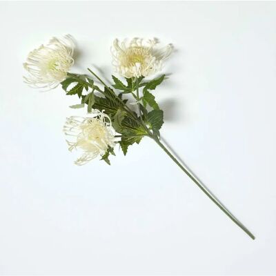 Homescapes Cream Protea Spray Single Stem Flower - Artificial Flower Homescapes Cream Protea Spray Single Stem Flower - Artificial Flower