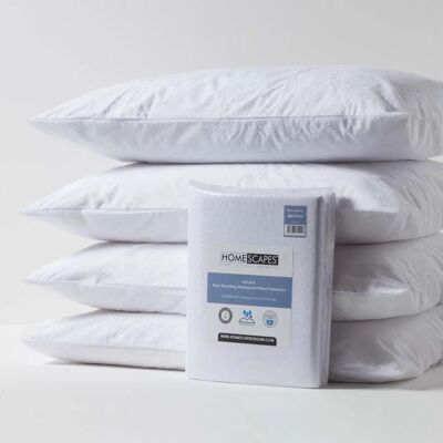 Homescapes White Waterproof Pillow Protectors - Standard Size Pack of 4 Homescapes White Waterproof Pillow Protectors - Standard Size Pack of 4