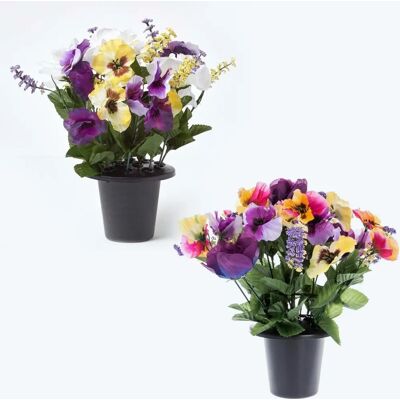 Homescapes Rose and Pansy Artificial Flowers Set of 2 - Weather-Resistant Homescapes Rose and Pansy Artificial Flowers Set of 2 - Weather-Resistant