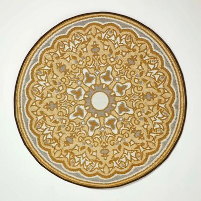 Homescapes Rae Gelber Runder Outdoor-Teppich - Outdoor Rug Homescapes Rae Gelber Runder Outdoor-Teppich - Outdoor Rug