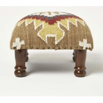 Homescapes Tabouret Kilim Tissé à la Main Marron & Gris - Tabouret - Publicité Homescapes Tabouret Kilim Tissé à la Main Marron & Gris - Tabouret - Publicité