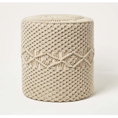 Homescapes Astrid Pouffe en Macramé Naturel - Pouffe - Publicité Homescapes Astrid Pouffe en Macramé Naturel - Pouffe - Publicité
