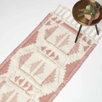 Homescapes Tapis Kilim Rose Tuffé 66 x 200 cm en Laine Tissée à la Main - Publicité Homescapes Tapis Kilim Rose Tuffé 66 x 200 cm en Laine Tissée à la Main - Publicité