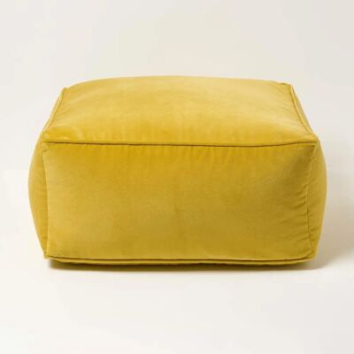 Homescapes Pouf Velours Jaune - Pouffe - Publicité Homescapes Pouf Velours Jaune - Pouffe - Publicité